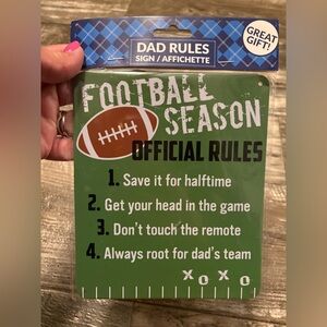 Dad Football Season Rules Sign